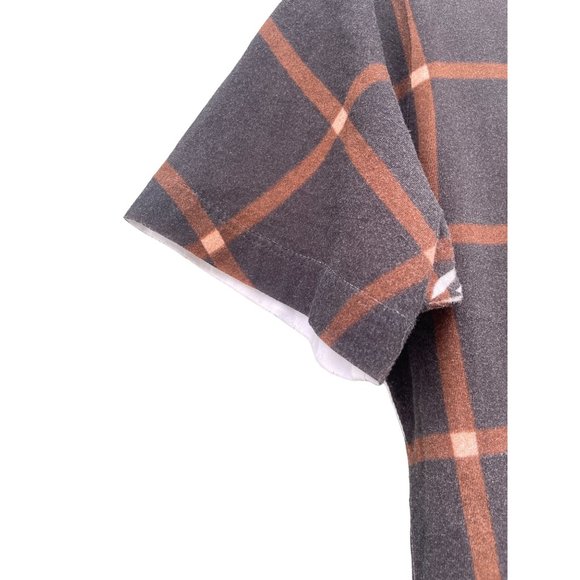 Vintage Prada women’s Large T-shirt Plaid Brown Triangle top Stripes - Picture 5 of 11